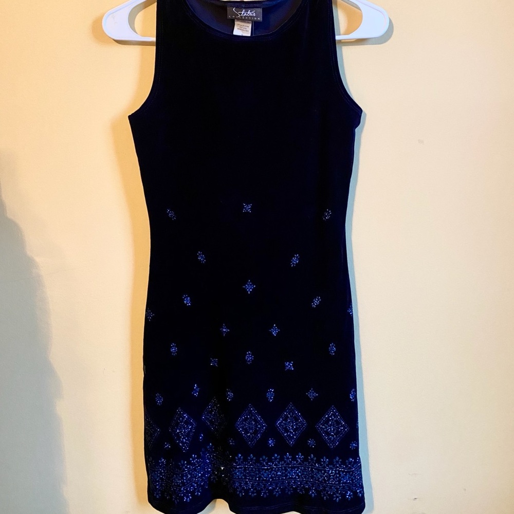 Status Collection Velvet Navy Bodycon Dress